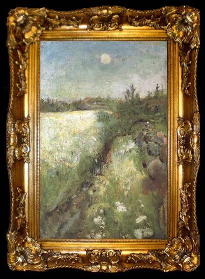 framed  Edvard Munch Flowering Meadow at Veierland (nn02, ta009-2